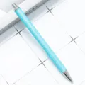 Blauer Glitzer Kugelschreiber mit metallischer Klickspitze für Büro Schule Schreibwaren Bedarf - Hellblau (Silberteile)