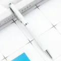 White metal ballpoint pen with custom print, ideal for office stationery and business gifts. - Black White Wave