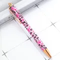 Stylo à bille métallique rose motif léopard et cœur, stylo élégant pour bureau et école. - Rose - Cœur style B