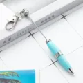 Στυλό με χάντρες DIY με μπρελόκ, μεταλλικό μίνι στυλό σε χρώμα καραμέλας παραλλαγή. - Γαλάζιο ζαχαρωτό (στυλ μπρελόκ)