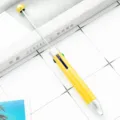 Boligrafo de cuentas diy de 4 colores, boligrafo de plastico retractil creativo. - Amarillo Caramelo