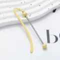 Cute metal bookmark for students, creative yellow beaded reading page marker clip gift. - Candy Yellow
