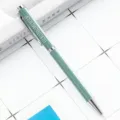 Green metal ballpoint pen with custom text, elegant stationery for office gift and promotion. - Green Polka Dot