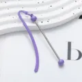 DIY metal beaded bookmark rod purple blank book page marker cute reading stationery accessory - Candy Purple