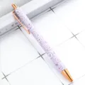 Stylo à bille rétractable en métal motif cœur nuage violet avec clip or rose bureau - Violet - Cœur style A
