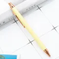 Retractable metal ballpoint pen pastel yellow office school writing pen smooth ink - Candy Yellow