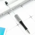 DIY Beaded Ballpoint Pen Rhinestone Crystal Luxury Stationery Craft Office Writing Tool - Pearl Style / Glitter Black