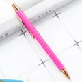 Minimalist push metal ballpoint pen, candy pink office student writing pen with rose gold - Rose Red