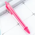 Transparent barrel retractable ballpoint pen with vibrant pink aesthetic for office and school. - Candy Watermelon Red