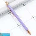 Retractable metal ballpoint pen in pastel purple, sleek office and school stationery tool. - Candy Purple