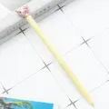 Schattige hertvormige gelpen met kristaldecoratie, zoete stijl soepel schrijven voor op kantoor. - Snoepgeel