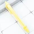 Transparent push-button ballpoint pen with yellow refill, plastic stationery item. - Candy Yellow