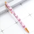 Stylo à bille en métal rose avec motif papillon, stylo d'écriture de bureau rétractable. - Rose-Papillon