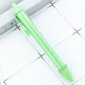 Transparent barrel press ballpoint pen with green refill, DIY handmade plastic promotional pen. - Candy Green