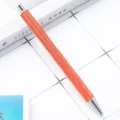 Orange Glitzer Kugelschreiber für Büro und Schule, glatter Schreibklick Metallstift. - Orangerot (silberne Beschläge)