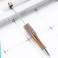DIY rhinestone beaded ballpoint pen with sparkling pearls and metal accents for creative writing. - Pearl Style / Champagne Gold