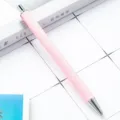 Rosa Glitzer Kugelschreiber mit Druckmechanik für Büro und Schule Metallspitze. - Bonbon-Rosa (silberne Beschläge)