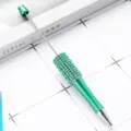 Creative DIY Beaded Ballpoint Pen with Colorful Rhinestones and Sparkle Beads for School - Pearl Style / Peacock Blue
