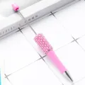 DIY Beaded Pen Rhinestone Pearl Ballpoint Pen Custom Craft Writing Tool Stationery - Pearl Style / New Pink