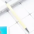 Gold Glitzer Kugelschreiber mit Druckmechanik für Büro und Schule, eleganter Metallstift. - Bonbonhellgelb (Silberteile)