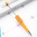 Orange DIY beaded ballpoint pen with sparkling rhinestones and pearls for crafts. - Pearl Style / New Orange