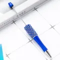 Blue DIY Beaded Crystal Ballpoint Pen Rhinestone Handmade Bead Pen Writing Stationery - Pearl Style / Blue