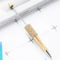 DIY beadable pen gold rhinestone pearl metal ballpoint pen stylish crafting accessory variant - Pearl Style / Gold