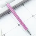 Rosa Glitzer-Kugelschreiber mit Metallverzierung, einziehbares Design für Büro und Schule. - Violett (Silberteile)