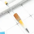 DIY rhinestone beaded ballpoint pen, sparkling crystal diamond pen, amber and white gradient. - Gradient Style / Spray Painted Orange Gradient