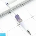 Creative DIY Purple Rhinestone Beaded Ballpoint Pen, Sparkling Crystal Metal Pen - Gradient Style / Spray Painted Purple Gradient