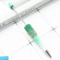 DIY rhinestone beaded ballpoint pen, mint green gradient crystal diamond pen for handmade crafts. - Gradient Style / Spray Painted Green Gradient