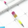 Colorful gradient rhinestone ballpoint pen DIY beaded writing pen stylish desk design. - Gradient Style / Red White Yellow Gradient