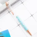 Stylo bille vide DIY or rose bleu floral métal bureau école papeterie fournitures - Bleu bonbon clair (éléments or rose)