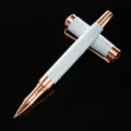 Elegant white and rose gold rollerball pen for business office use smooth writing metal sign pen - White