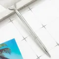 Silver electroplated metal ballpoint pen featuring creative mermaid tail, cute student stationery. - Electroplated Silver