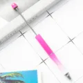 Στυλό DIY με χάντρες, μεταλλικό σώμα και ροζ γκλίτερ ντεγκραντέ, δημιουργικό δώρο. - Τριανταφυλλί ντεγκραντέ (ασημένια μέρη)