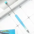 Μεταλλικό στυλό DIY με μπλε γκλιττερ ντεγκραντέ κορμάν για δημιουργικές κατασκευές. - Λευκό-μπλε ντεγκραντέ (ασημένια μέρη)