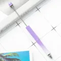 Μεταλλικό στυλό DIY με μωβ γκλίτερ ντεγκραντέ, δημιουργική διαφημιστική γραφική ύλη. - Λευκό-μοβ ντεγκραντέ (ασημένια μέρη)