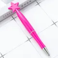 Penna a sfera rosa stella girevole, simpatica penna di plastica stile bacchetta magica scuola. - Punta a Proiettile 1,0 mm / Rosso rosa