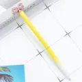Crystal bow ballpoint pen yellow gradient metal pen cute student stationery office - White Yellow Gradient