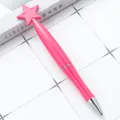 Penne a sfera rosa stella, design rotativo creativo, penna in plastica scrittura liscia ufficio. - Punta a Proiettile 1,0 mm / Rosso Anguria Candy