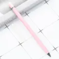 Pink eternal inkless pencil for students, durable metal writing tool with protective cap. - Candy Pink