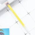 Cute crystal metal ballpoint pen with Mickey mouse ear top, gradient yellow student gift. - White Yellow Gradient