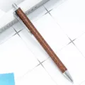 Glitter gradient retractable ballpoint pen variant, stylish office stationery supply. - Coffee Brown (Silver Hardware)