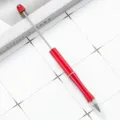 Red eternal pencil with metal body and beadable design for students and sketching art. - Red