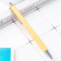 Retractable ballpoint pen with gradient glitter design, elegant metal clip for office and school. - Orange Yellow (Silver Hardware)