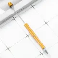 DIY beadable metal eternal pencil with gold barrel and clear tip protection for creative writing. - Gold