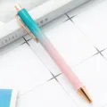 Glitter verloop metalen balpen met roségoudkleurige accenten voor kantoor kado. - Verloop pauwblauw-roze