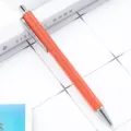 Orange glitter retractable ballpoint pen, stylish office and school stationery supply. - Orange-Red (Silver Hardware)
