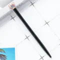 Cute metal ballpoint pen with sparkling crystal mickey head and sleek black barrel for students. - Black